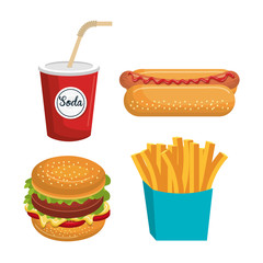 set fast food isolated icon design, vector illustration  graphic 