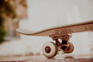 Skateboard on the granite slab