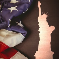 Composite image of focus on liberty statue 