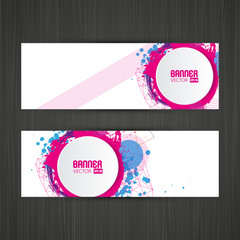 Vector web banner, business card. Grungy colorful banner design,



