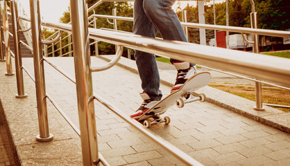 Young man riding a skateboard