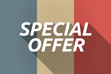 Vector long shadow France flag with    the text SPECIAL OFFER