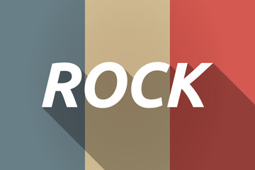 Vector long shadow France flag with    the text ROCK