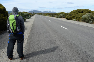 backpacker on road trip - Australia