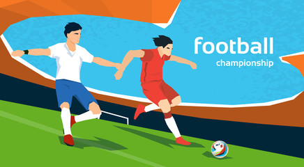 Football Match Two Players Sport Championship