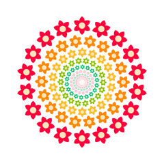 Circle flower colorful vector