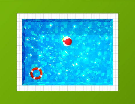 Top view of swimming pool. vector illustration.

