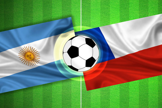Argentina - Chile - Soccer field with ball