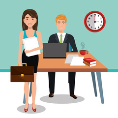 business people in training process  isolated icon design, vector illustration  graphic 