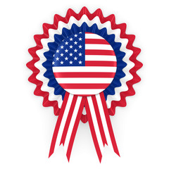 United States Flag Badge Rosette 3D Illustration