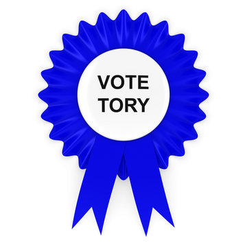 Vote Tory Blue Rosette 3D Illustration