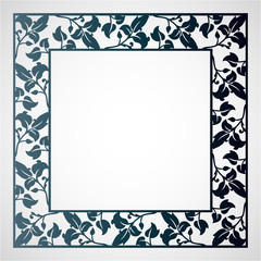 Openwork square frame with leaves.