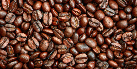 Roasted coffee beans background