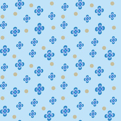 Circle and flower small seamless pattern
