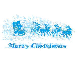 santa claus flying with the sack full of presents - icon