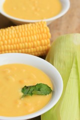 Corn soup with fresh