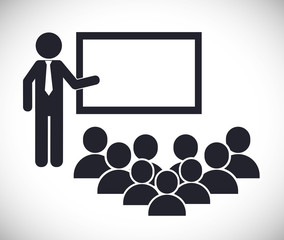 Business represented by Presentation icon. flat and isolated illustration