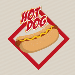 Fast food concept represented by Hot Dog icon. Property of colorfull illustration