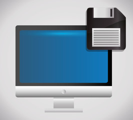 Technology concept represented by computer icon. Colorfull and flat illustration 