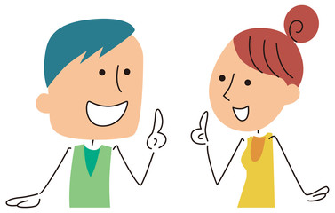 確認し合うカップル