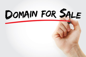 Hand writing Domain for Sale with marker, concept background