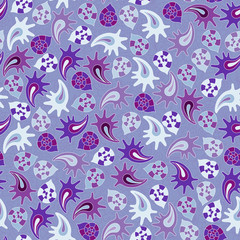summer seamless pattern with colorful shells