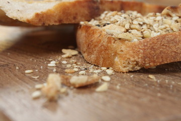 ciabatta and dukkah close up