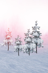 Winter forest. Winter landscape. Snow covered trees