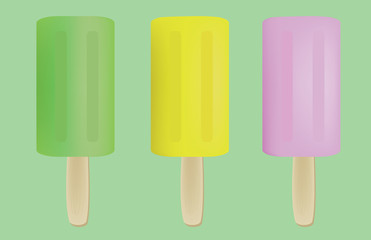 Vector - ice cream set pastel color style