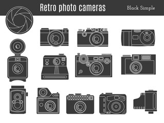 Old retro photo camera set