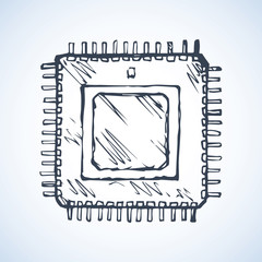Fototapeta premium Microchip. Vector drawing