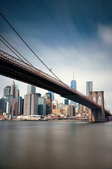 Fototapeta na wymiar Brooklyn Bridge and downtown Manhattan