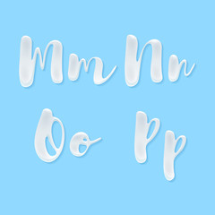 Milk, yogurt or cream abc set.