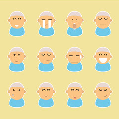 set of different man emotions