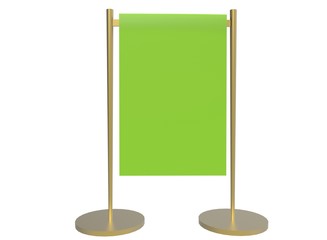 3d illustration of signboard. icon for game web. white background isolated. 