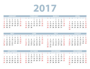 Calendar 2017 template vector illustration.