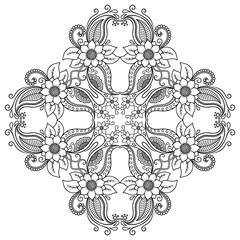 Vector henna tatoo mandala. Mehndi style.
