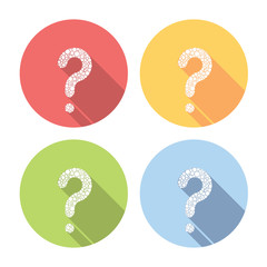 Question Mark Flat Icons Set