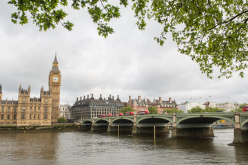 Obraz premium Big Ben and westminster bridge in London, England