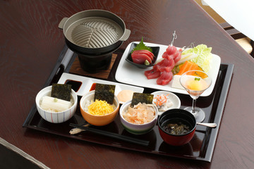 A special japanese tray food or bento
