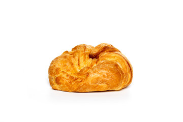 Croissant on white background.
