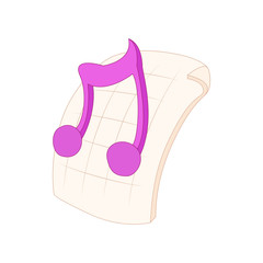 MP3 audio file extension icon, cartoon style