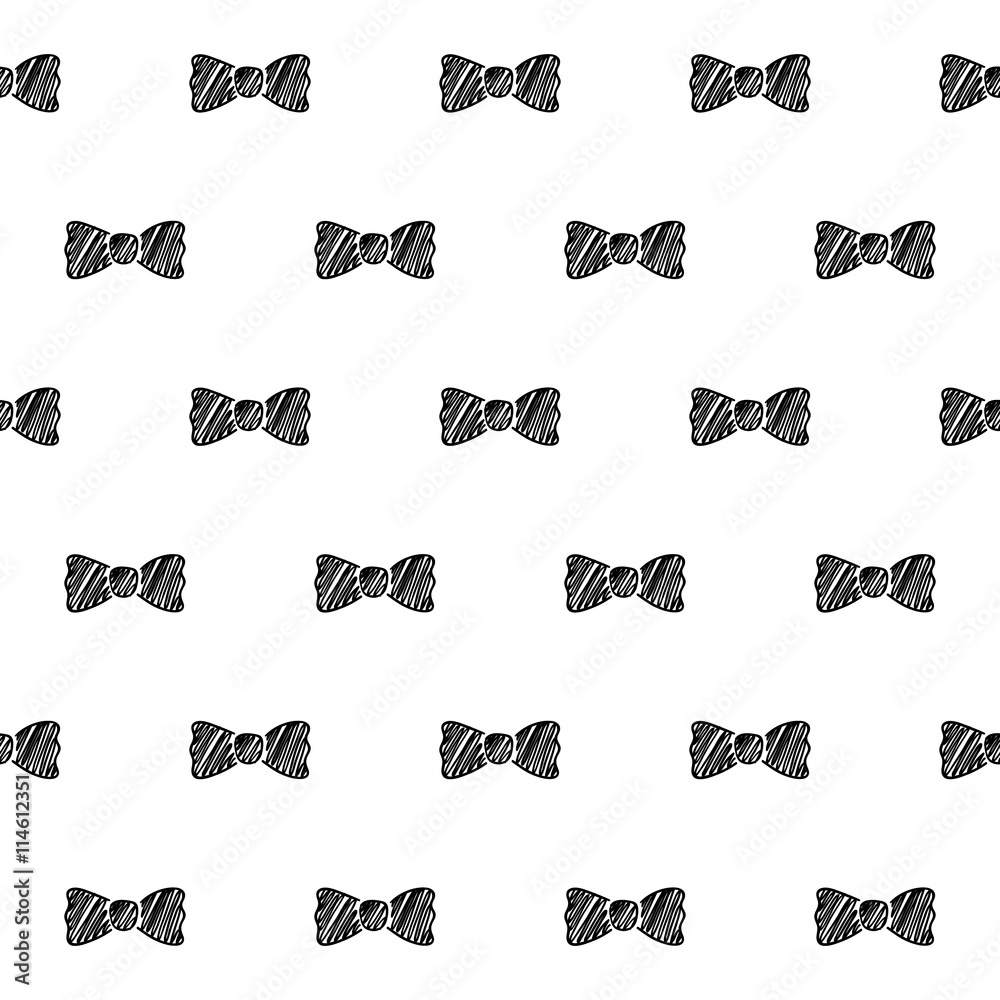 Wall mural bows scribble sketch pattern background.