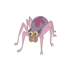 Spider icon in cartoon style