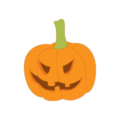 Halloween pumpkin icon in cartoon style