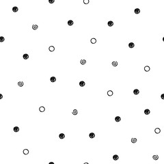 Polka dots scribble sketch pattern background.