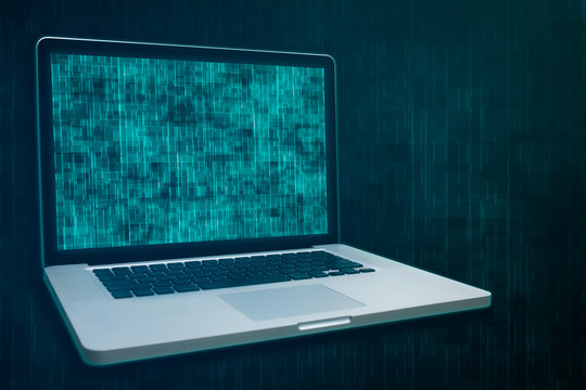 Modern Laptop using security program for protection network and system 