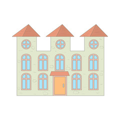 Fototapeta premium Two storey house with arched windows icon