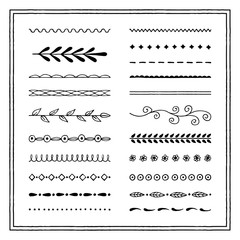 Obraz premium Collection of hand drawn brushes. Vector illustration.