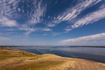 Fototapeta na wymiar The sky over the Volga river